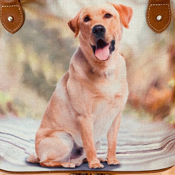 DOG YELLOW LABRADOR RETRIEVER Purse Bag Satchel Earth Tones - Picture 2 of 10